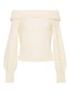 Cara Cara Off-shoulder Cable-knit Top In White