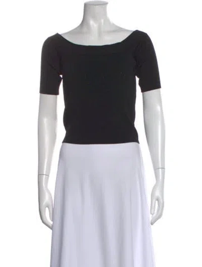 Pre-owned Cara Cara Off-the-shoulder Short Sleeve Top In Black