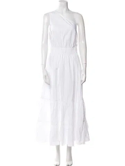 Pre-owned Cara Cara One-shoulder Long Dress In White
