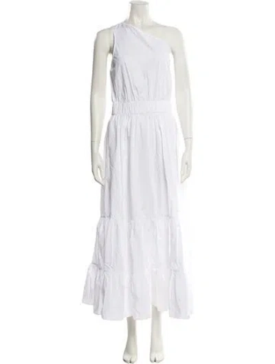 Pre-owned Cara Cara One-shoulder Long Dress In White