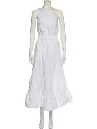 Pre-owned Cara Cara One-shoulder Long Dress In White