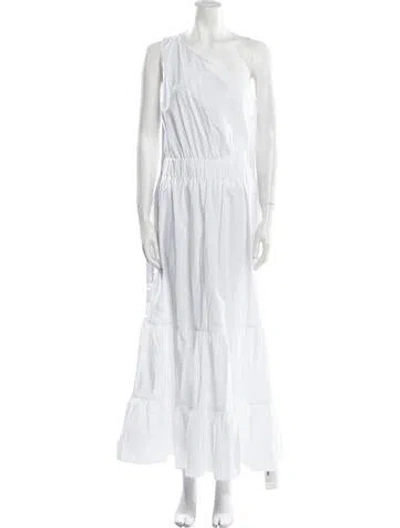 Pre-owned Cara Cara One-shoulder Long Dress In White