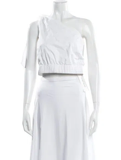 Pre-owned Cara Cara One-shoulder Sleeveless Crop Top In White