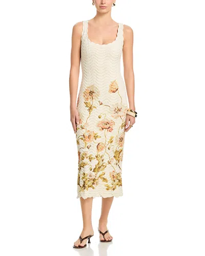 Cara Cara Orel Floral-print Midi Dress In Neutral