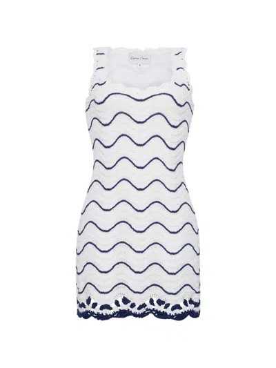 Cara Cara Orel Wave-stripe Mini Dress In White