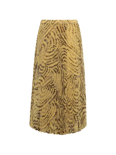 Cara Cara Otta Pleated Midi Skirt In Brown