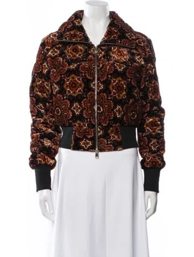 Pre-owned Cara Cara Paisley Print Bomber Jacket In Orange