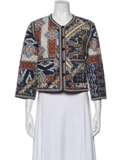 Pre-owned Cara Cara Paisley Print Jacket In Blue