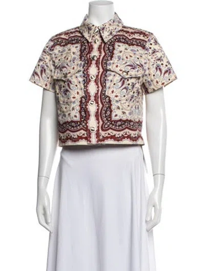 Pre-owned Cara Cara Paisley Print Jacket In White