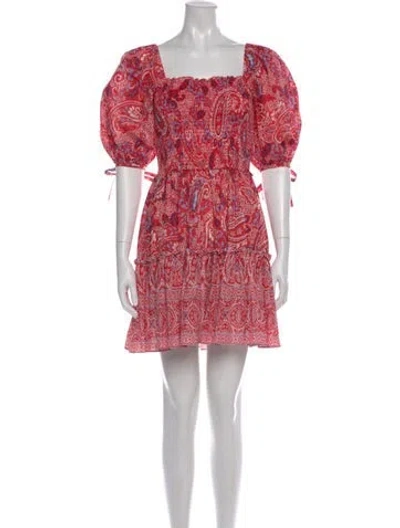 Pre-owned Cara Cara Paisley Print Knee-length Dress In Red