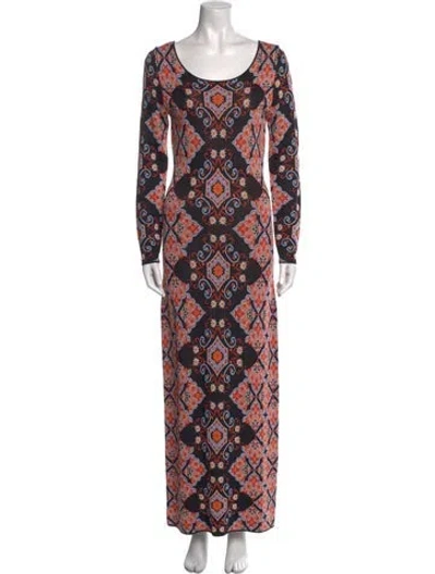 Pre-owned Cara Cara Paisley Print Long Dress In Black