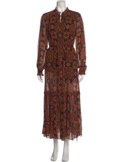 Pre-owned Cara Cara Paisley Print Long Dress In Multi