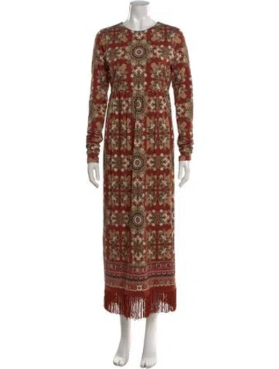 Pre-owned Cara Cara Paisley Print Long Dress In Multi
