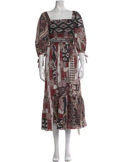 Pre-owned Cara Cara Paisley Print Long Dress In Multi