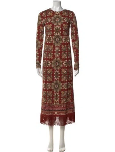 Pre-owned Cara Cara Paisley Print Long Dress In Multicolor