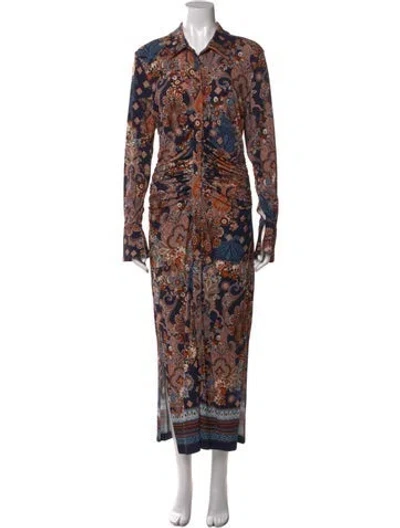 Pre-owned Cara Cara Paisley Print Long Dress W/ Tags In Brown
