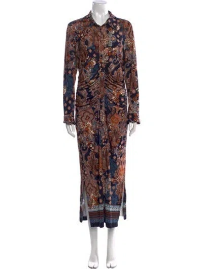 Pre-owned Cara Cara Paisley Print Long Dress W/ Tags In Multi