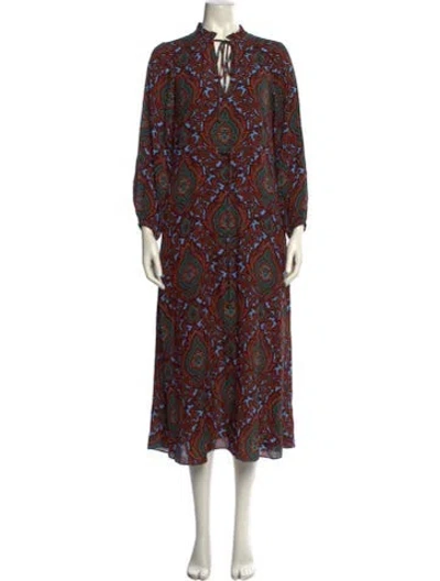 Pre-owned Cara Cara Paisley Print Long Dress W/ Tags In Multi