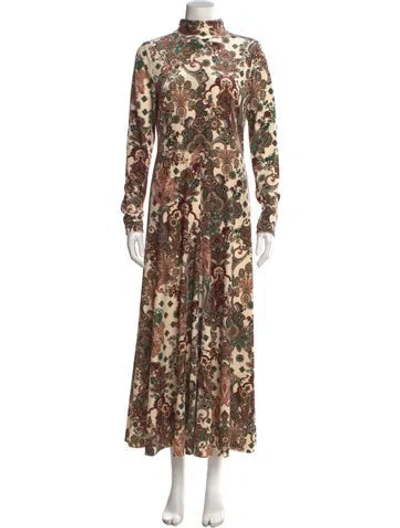 Pre-owned Cara Cara Paisley Print Long Dress W/ Tags In Neutral