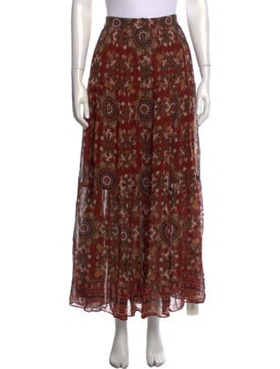 Pre-owned Cara Cara Paisley Print Long Skirt In Multicolor