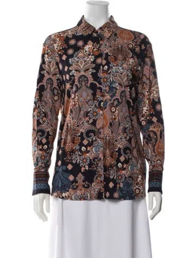 Pre-owned Cara Cara Paisley Print Long Sleeve Blouse W/ Tags In Multicolor