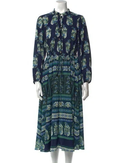Pre-owned Cara Cara Paisley Print Midi Length Dress In Multi