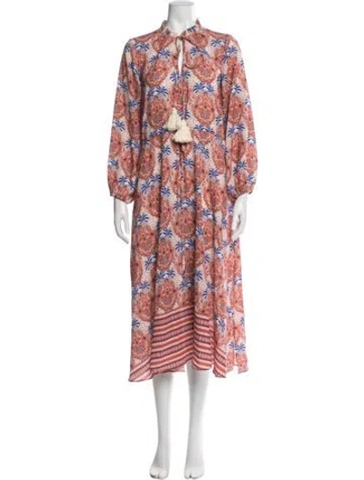 Pre-owned Cara Cara Paisley Print Midi Length Dress In Multi