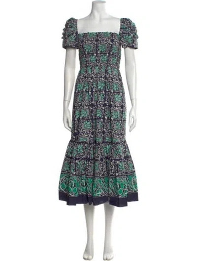Pre-owned Cara Cara Paisley Print Midi Length Dress W/ Tags In Multi