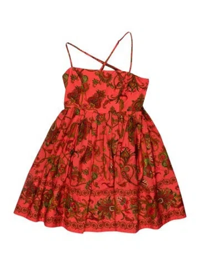 Pre-owned Cara Cara Paisley Print Midi Length Dress W/ Tags In Orange