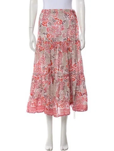 Pre-owned Cara Cara Paisley Print Midi Length Skirt In Multi