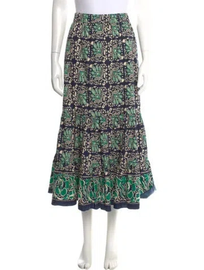 Pre-owned Cara Cara Paisley Print Midi Length Skirt In Multi