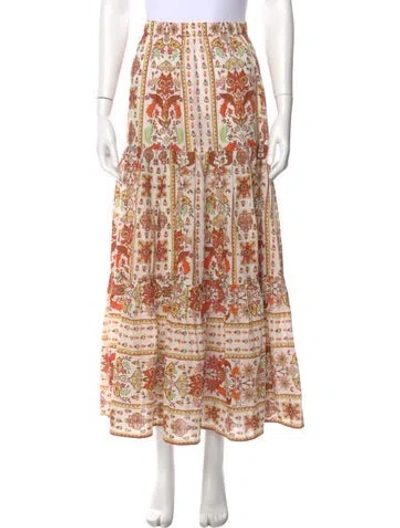 Pre-owned Cara Cara Paisley Print Midi Length Skirt In Neutral