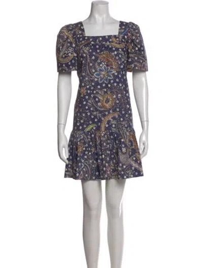 Pre-owned Cara Cara Paisley Print Mini Dress In Blue