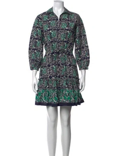 Pre-owned Cara Cara Paisley Print Mini Dress In Blue