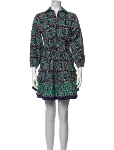 Pre-owned Cara Cara Paisley Print Mini Dress In Blue