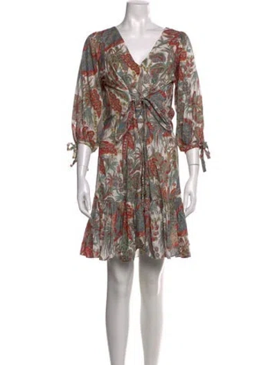 Pre-owned Cara Cara Paisley Print Mini Dress In Neutral