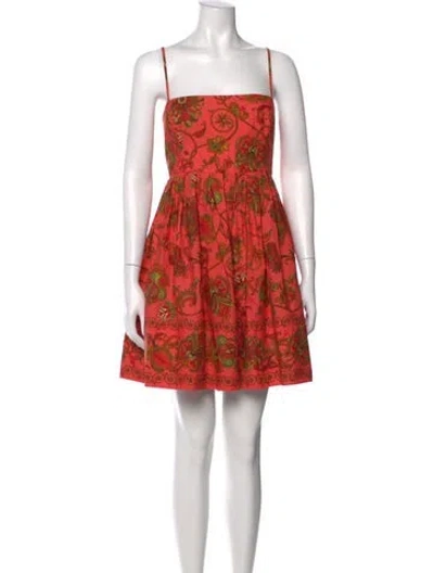 Pre-owned Cara Cara Paisley Print Mini Dress In Orange