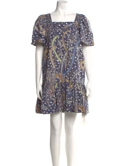 Pre-owned Cara Cara Paisley Print Mini Dress In Purple