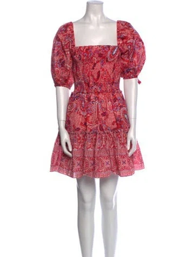 Pre-owned Cara Cara Paisley Print Mini Dress In Red