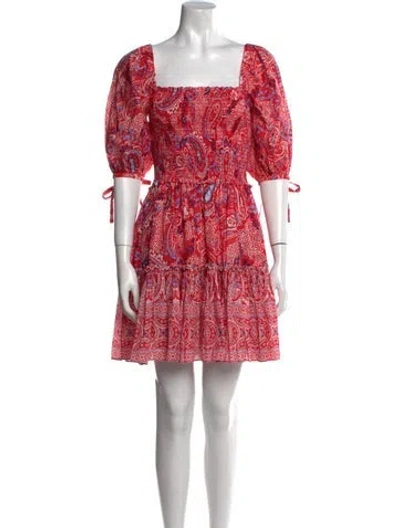 Pre-owned Cara Cara Paisley Print Mini Dress In Red