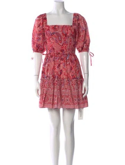 Pre-owned Cara Cara Paisley Print Mini Dress In Red