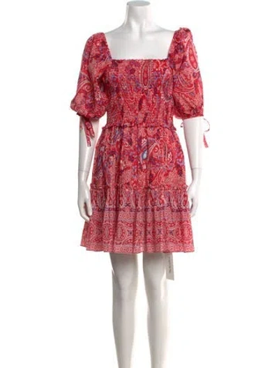 Pre-owned Cara Cara Paisley Print Mini Dress In Red