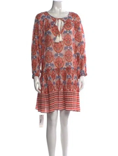 Pre-owned Cara Cara Paisley Print Mini Dress In Red