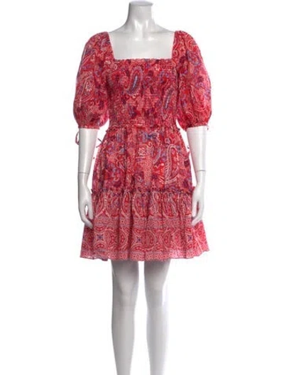 Pre-owned Cara Cara Paisley Print Mini Dress In Red