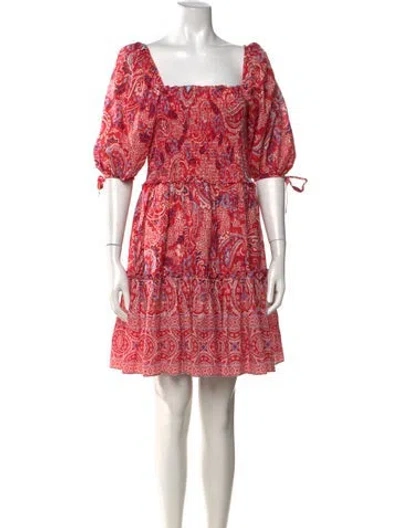 Pre-owned Cara Cara Paisley Print Mini Dress In Red