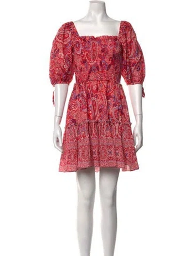 Pre-owned Cara Cara Paisley Print Mini Dress In Red