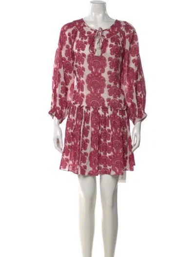 Pre-owned Cara Cara Paisley Print Mini Dress In White