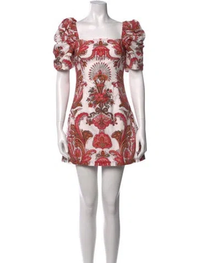Pre-owned Cara Cara Paisley Print Mini Dress In White