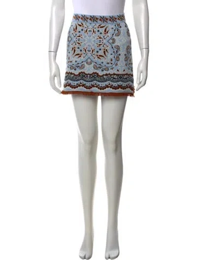 Pre-owned Cara Cara Paisley Print Mini Skirt In Black