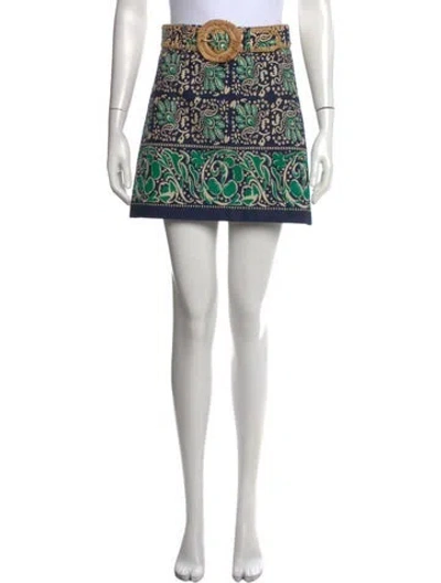 Pre-owned Cara Cara Paisley Print Mini Skirt In Black